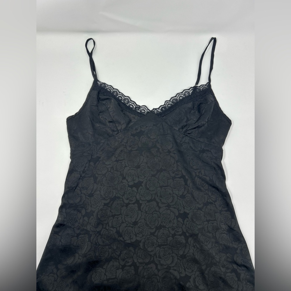 Black floral mini dress